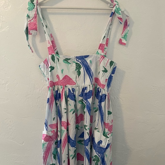 OLIPHANT Tie Strap Macaw Pocket Midi Dress size Small - Picture 4 of 12